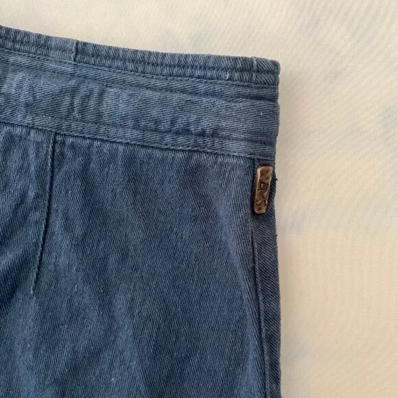 GX Know Who You Are Linen Cotton Navy Drawstring Skirt - Picture 5 of 6